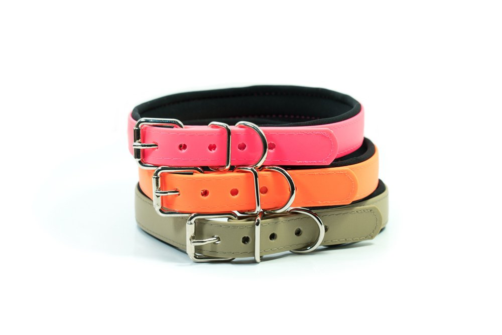 A stack of dog collars.